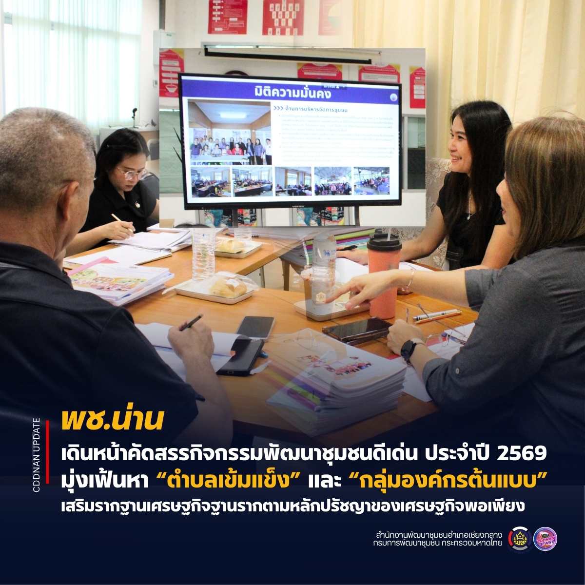 พช.น่าน เดินหน้าคัดสรรกิจกรรมพัฒนาชุมชนดีเด่น ประจำปี 2569 มุ่งเฟ้นหา “ตำบลเข้มแข็ง” และ “กลุ่มองค์กรต้นแบบ” เสริมรากฐานเศรษฐกิจฐานรากตามหลักปรัชญาของเศรษฐกิจพอเพียง